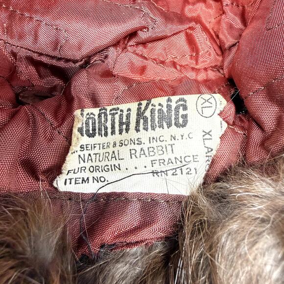 Vintage North King Real Rabbit Fur Hat XL France Origin Luxury Winter Cap main image 5